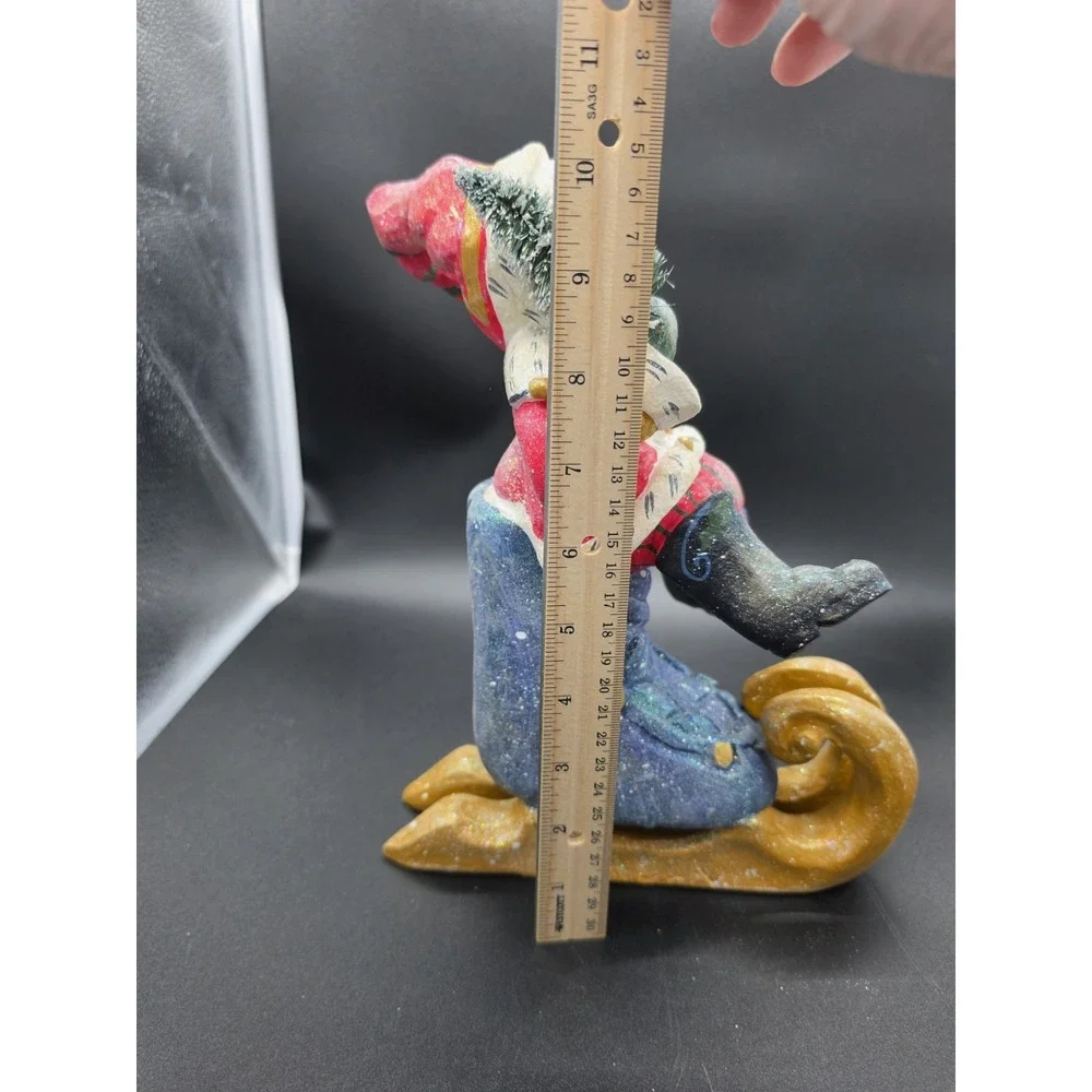 Vintage 1999‎ House Of Hatten Denise Calla Santa Claus Riding On An Ice Skate